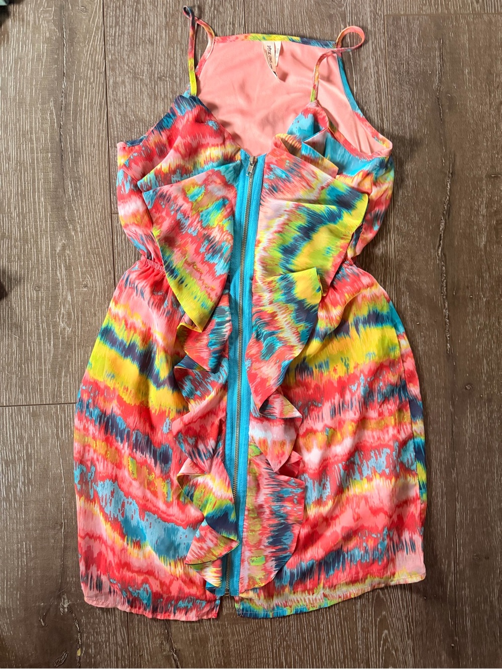 Pink Owl Multicolor Ruffle Front Mini Dress - Picture 8 of 10